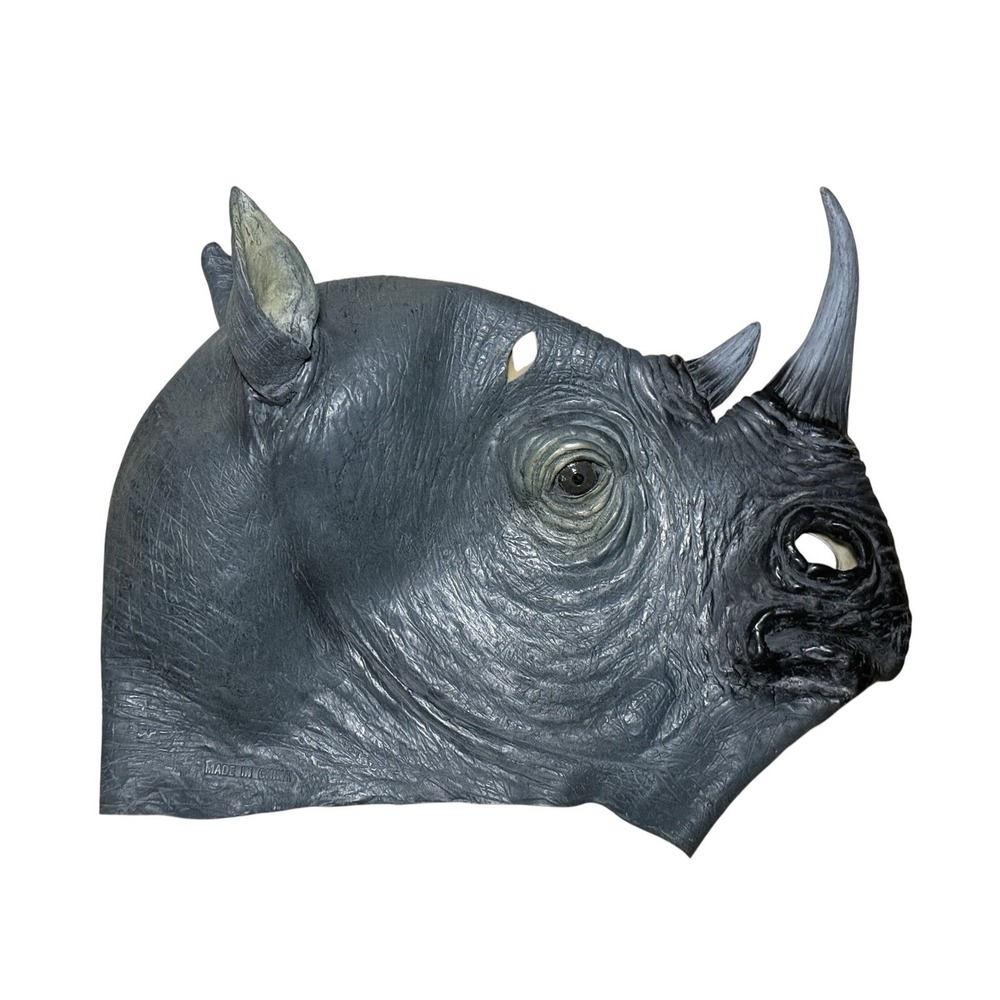 18" Huge Rhino Mask Realistic Halloween Rubber Cosplay Party Safari Theme (H038)